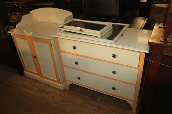 Painted pine chest of drawers & washstand